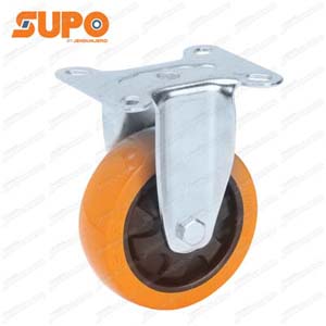 ล้อยูรีเทนไฮเทค PUo แบบกระทะพลาสติก รุ่นรับน้ำหนักเบา-ปานกลาง Series 03 ล้อตาย 100 มม.
